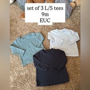 Baby Boys Long Sleeve Tee Bundle | 9M | Set of 3 | EUC 👶🩵